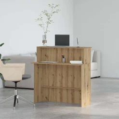 VIDAXL - Bureau réception chêne artisanal 100x50x103,5cm bois ingénierie