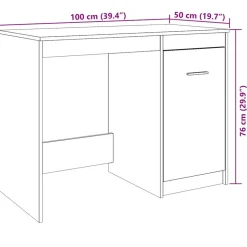 VIDAXL - Bureau vieux bois 100x50x76 cm bois d'ingénierie