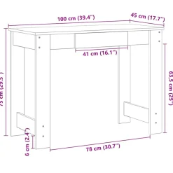 VIDAXL - Bureau vieux bois 100x45x75 cm bois d'ingénierie