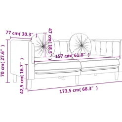 VIDAXL - Canapé avec coussins 2 places rose velours