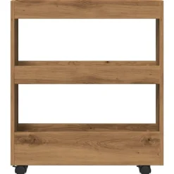 VIDAXL - Chariot de rangement étroit 3 niveaux chêne artisanal