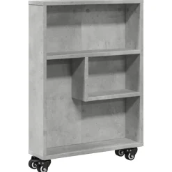 VIDAXL - Chariot de rangement étroit gris béton bois d'ingénierie