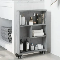 VIDAXL - Chariot de rangement étroit gris béton bois d'ingénierie