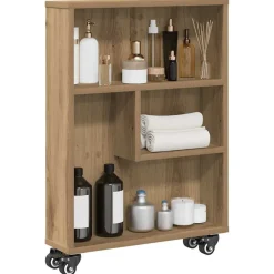 VIDAXL - Chariot de rangement étroit chêne artisanal bois d'ingénierie