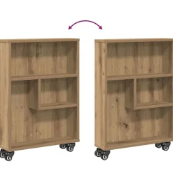 VIDAXL - Chariot de rangement étroit chêne artisanal bois d'ingénierie