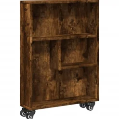 VIDAXL - Chariot de rangement étroit chêne fumé bois d'ingénierie