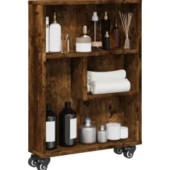 VIDAXL - Chariot de rangement étroit chêne fumé bois d'ingénierie