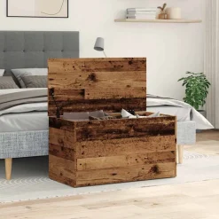 VIDAXL - Coffre de rangement vieux bois 84x42x46 cm bois d'ingénierie