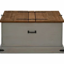 VIDAXL - Coffre de rangement halden gris 91x91x47 cm bois massif pin