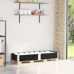 VIDAXL - Collier de palette noir 150x50 cm bois de pin solide