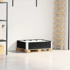 VIDAXL - Collier de palette noir 80x60 cm bois de pin solide