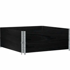 VIDAXL - Colliers de palette 2 pcs noir 100x100 cm bois de pin solide