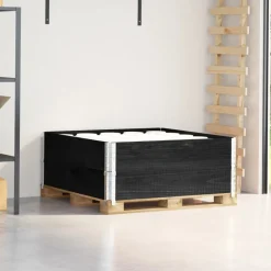 VIDAXL - Colliers de palette 2 pcs noir 100x100 cm bois de pin solide