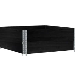 VIDAXL - Colliers de palette 2 pcs noir 100x100 cm bois de pin solide