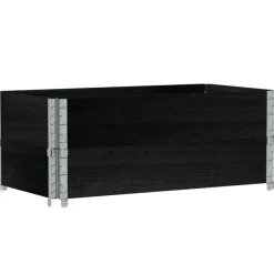 VIDAXL - Colliers de palette 2 pcs noir 100x50 cm bois de pin solide