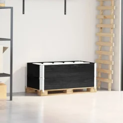 VIDAXL - Colliers de palette 2 pcs noir 100x50 cm bois de pin solide