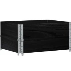 VIDAXL - Colliers de palette 2 pcs noir 80x60 cm bois de pin solide