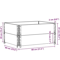 VIDAXL - Colliers de palette 2 pcs noir 80x60 cm bois de pin solide
