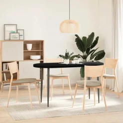 VIDAXL - Dessus de table marron foncé 140x60x4cm bois chêne massif ovale