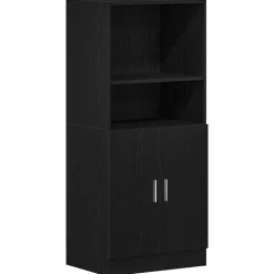 VIDAXL - Ensemble d'armoires de cuisine 2 pcs noir bois d'ingénierie