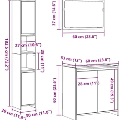 VIDAXL - Ensemble de meubles salle de bain 3 pcs bois d'ingénierie