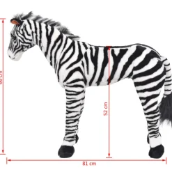 VIDAXL - Jouet en peluche zèbre noir et blanc xxl