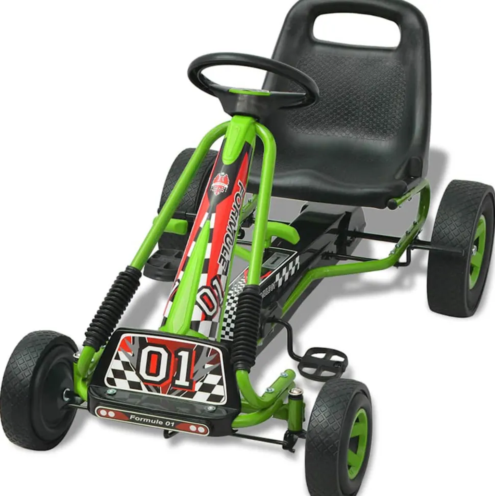 VIDAXL - Kart à pédale avec siège ajustable vert