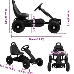 VIDAXL - Kart à pédales avec pneus noir