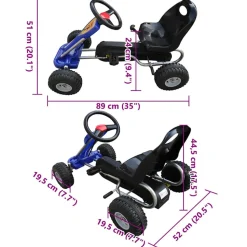 VIDAXL - Kart à pédales bleu