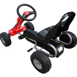 VIDAXL - Kart à pédales rouge