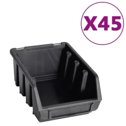 VIDAXL - Kit de bacs de stockage et panneaux muraux 96 pcs rouge et noir