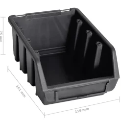 VIDAXL - Kit de bacs de stockage et panneaux muraux 96 pcs rouge et noir