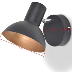 VIDAXL - Lampe murale 2 pcs pour 2 ampoules e27 noir et doré