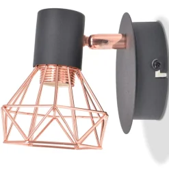 VIDAXL - Lampe murale 2 pcs e14 noir et cuivre