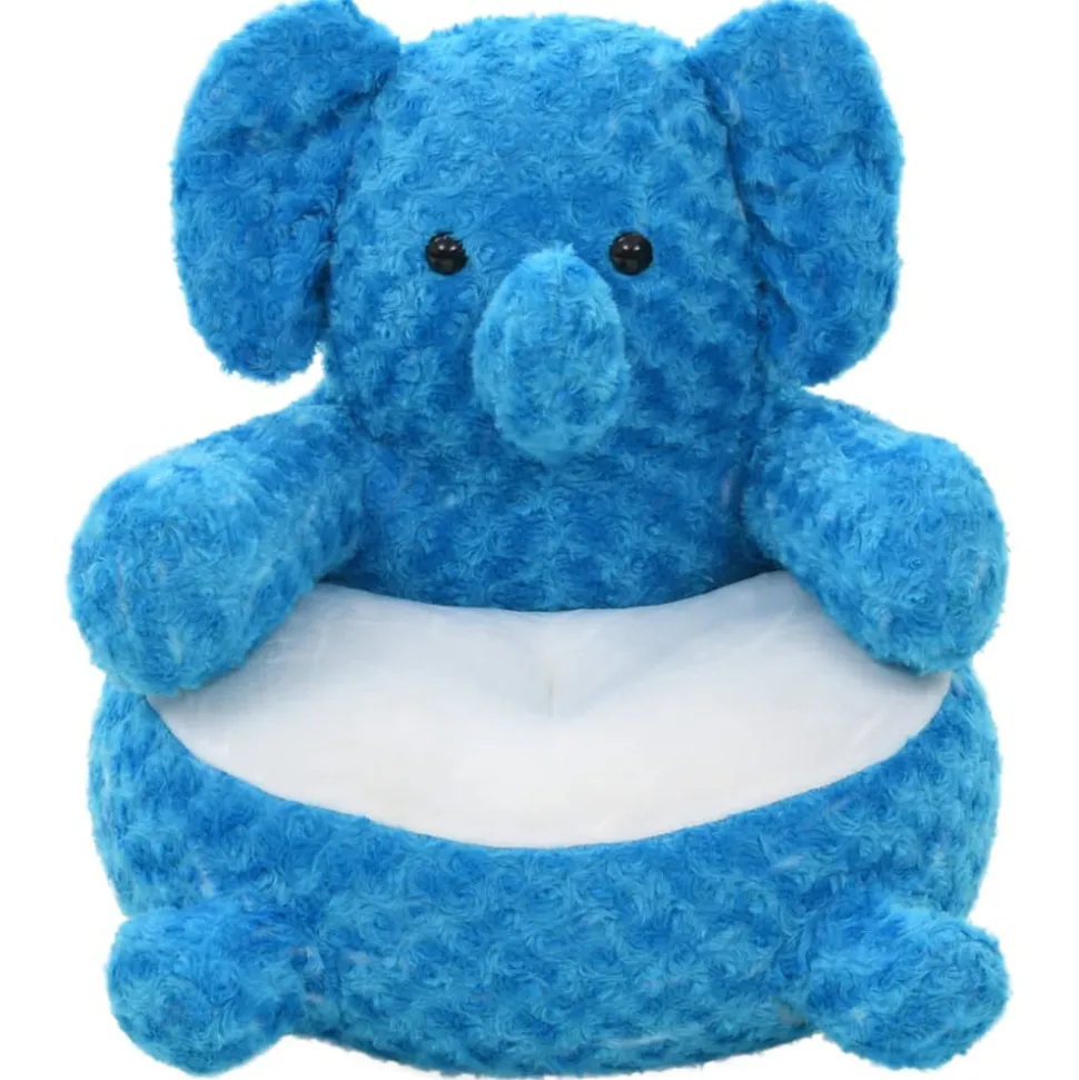 VIDAXL - Éléphant en peluche bleu