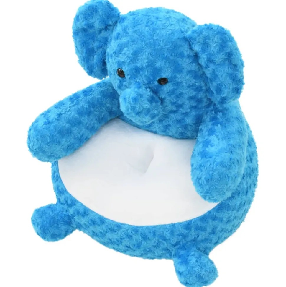 VIDAXL - Éléphant en peluche bleu