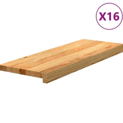 VIDAXL - Marches d'escalier 16 pcs marron clair 70x30x2 cm chêne massif