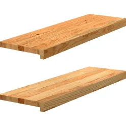 VIDAXL - Marches d'escalier 2 pcs marron clair 80x25x2 cm chêne massif