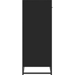 VIDAXL - Meuble à chaussures noir 75x38x97,5 cm bois d'ingénierie métal