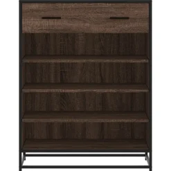 VIDAXL - Meuble à chaussures chêne marron bois d'ingénierie et métal