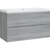 VIDAXL - Meuble lavabo avec bassin intégré sonoma gris bois d'ingénierie