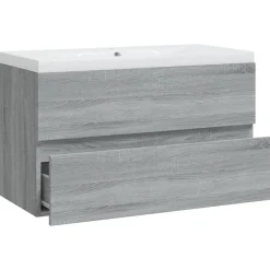 VIDAXL - Meuble lavabo avec bassin intégré sonoma gris bois d'ingénierie