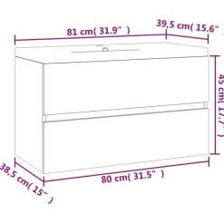VIDAXL - Meuble lavabo avec bassin intégré sonoma gris bois d'ingénierie