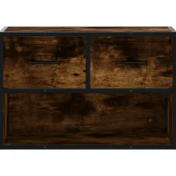 VIDAXL - Meuble tv chêne fumé 60x31x39,5 cm bois d'ingénierie et métal
