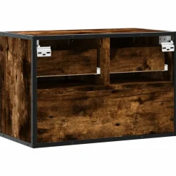 VIDAXL - Meuble tv chêne fumé 60x31x39,5 cm bois d'ingénierie et métal