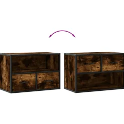 VIDAXL - Meuble tv chêne fumé 60x31x39,5 cm bois d'ingénierie et métal