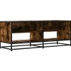 VIDAXL - Meuble tv chêne fumé 120,5x40x46 cm bois d'ingénierie et métal