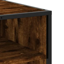 VIDAXL - Meuble tv chêne fumé 120,5x40x46 cm bois d'ingénierie et métal