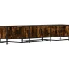 VIDAXL - Meuble tv chêne fumé 180x35x41 cm bois d'ingénierie
