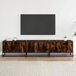 VIDAXL - Meuble tv chêne fumé 180x35x41 cm bois d'ingénierie